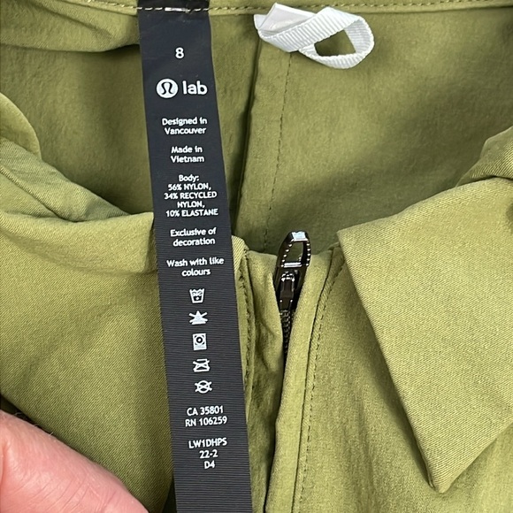 Lululemon lab Zip Front Collared Romper Bronze Green W1DHPS Sz 8 - Picture 8 of 15